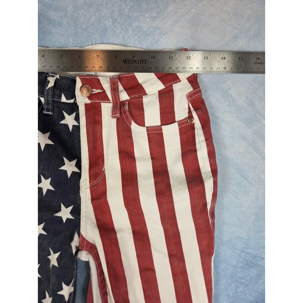 Judy Blue American Flag Women's Flare Jeans 0/24 Red White Blue Stars Stripes